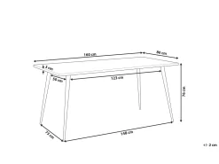 Beliani Ruokapoyta Marmorikuvio Valkoinen/Musta 160 X 80 Cm Santiago Fashion