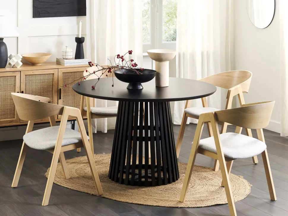 Beliani Ruokapoyta Musta 120 Cm Mesilla Cheap