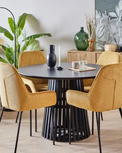 Beliani Ruokapoyta Musta 120 Cm Mesilla Cheap