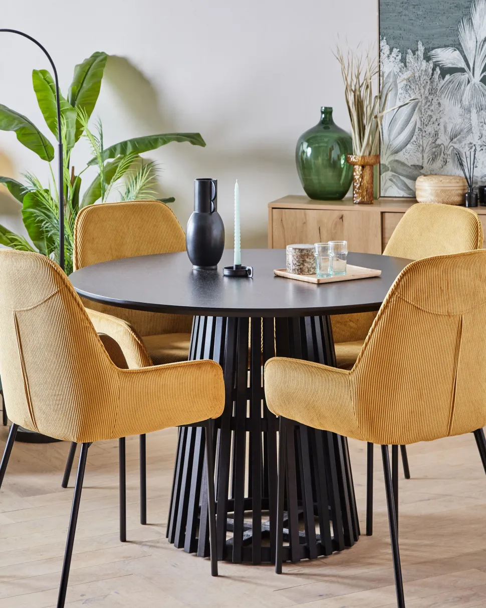 Beliani Ruokapoyta Musta 120 Cm Mesilla Cheap