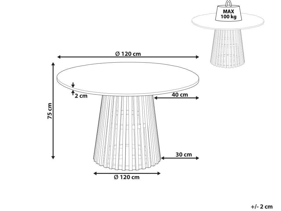 Beliani Ruokapoyta Musta 120 Cm Mesilla Cheap