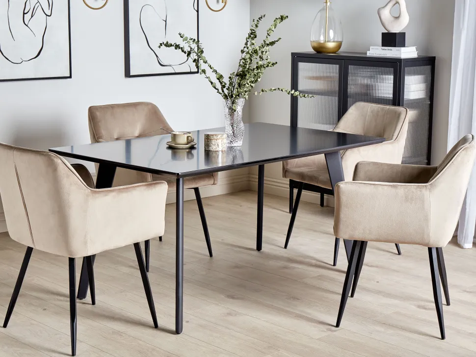 Beliani Ruokapoyta Musta 150 X 90 Cm Dorcas Cheap