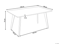 Beliani Ruokapoyta Musta 150 X 90 Cm Dorcas Cheap