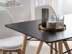 Beliani Ruokapoyta Musta/Vaalea Puu 140 X 80 Cm Biondi Best Sale