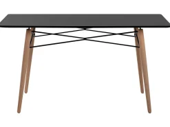 Beliani Ruokapoyta Musta/Vaalea Puu 140 X 80 Cm Biondi Best Sale