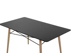 Beliani Ruokapoyta Musta/Vaalea Puu 140 X 80 Cm Biondi Best Sale