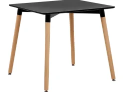 Beliani Ruokapoyta Musta/Vaalea Puu 80 X 80 Cm Busto Store