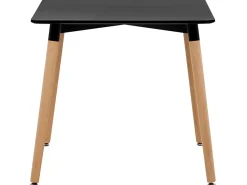 Beliani Ruokapoyta Musta/Vaalea Puu 80 X 80 Cm Busto Store