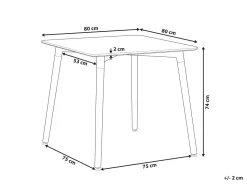 Beliani Ruokapoyta Musta/Vaalea Puu 80 X 80 Cm Busto Store