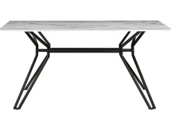 Beliani Ruokapoyta Rauta Marmorikuvio Valkoinen/Musta 160 X 90 Cm Ballina Best