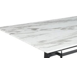 Beliani Ruokapoyta Rauta Marmorikuvio Valkoinen/Musta 160 X 90 Cm Ballina Best