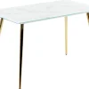 Beliani Ruokapoyta Rosteri Marmorikuvio Valkoinen/Kulta 120 X 70 Cm Mulga Best
