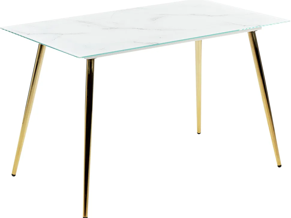 Beliani Ruokapoyta Rosteri Marmorikuvio Valkoinen/Kulta 120 X 70 Cm Mulga Best