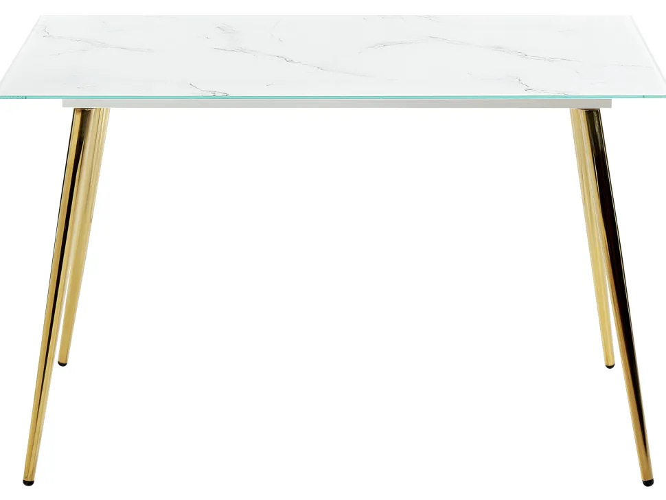 Beliani Ruokapoyta Rosteri Marmorikuvio Valkoinen/Kulta 120 X 70 Cm Mulga Best