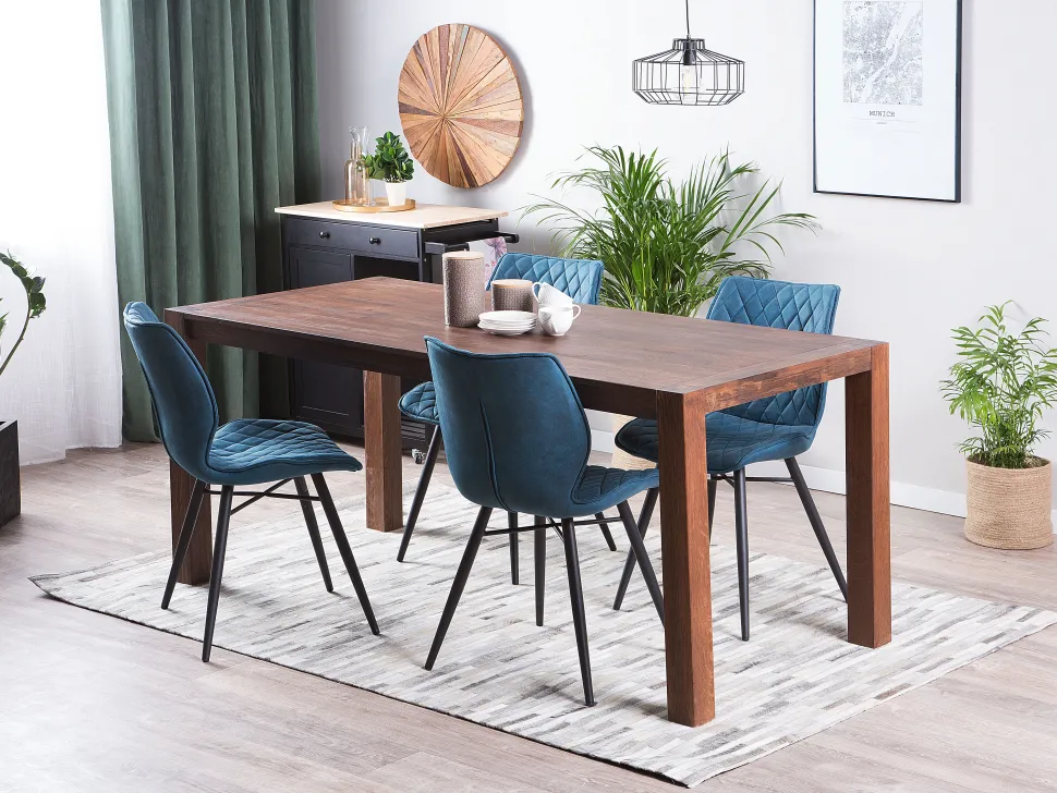 Beliani Ruokapoyta Tammi Tumma Puu 180 X 85 Cm Natura Sale