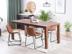 Beliani Ruokapoyta Tammi Tumma Puu 180 X 85 Cm Natura Sale