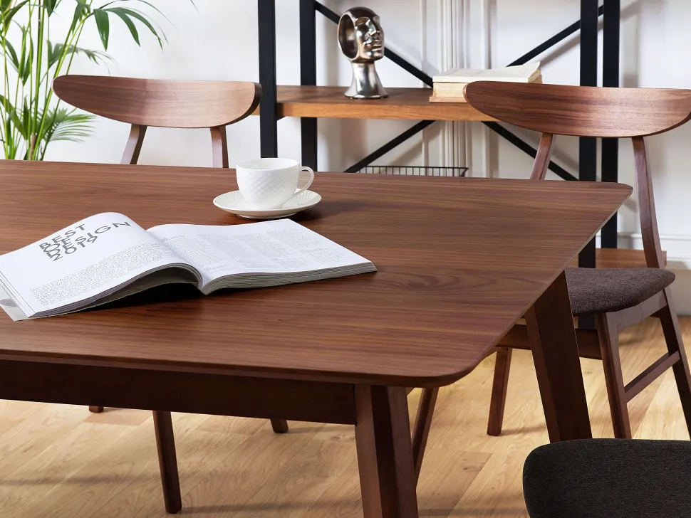 Beliani Ruokapoyta Tumma Puu 200 X 100 Cm Madox Best Sale