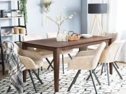 Beliani Ruokapoyta Tumma Puu 160 X 90 Cm Lottie Hot