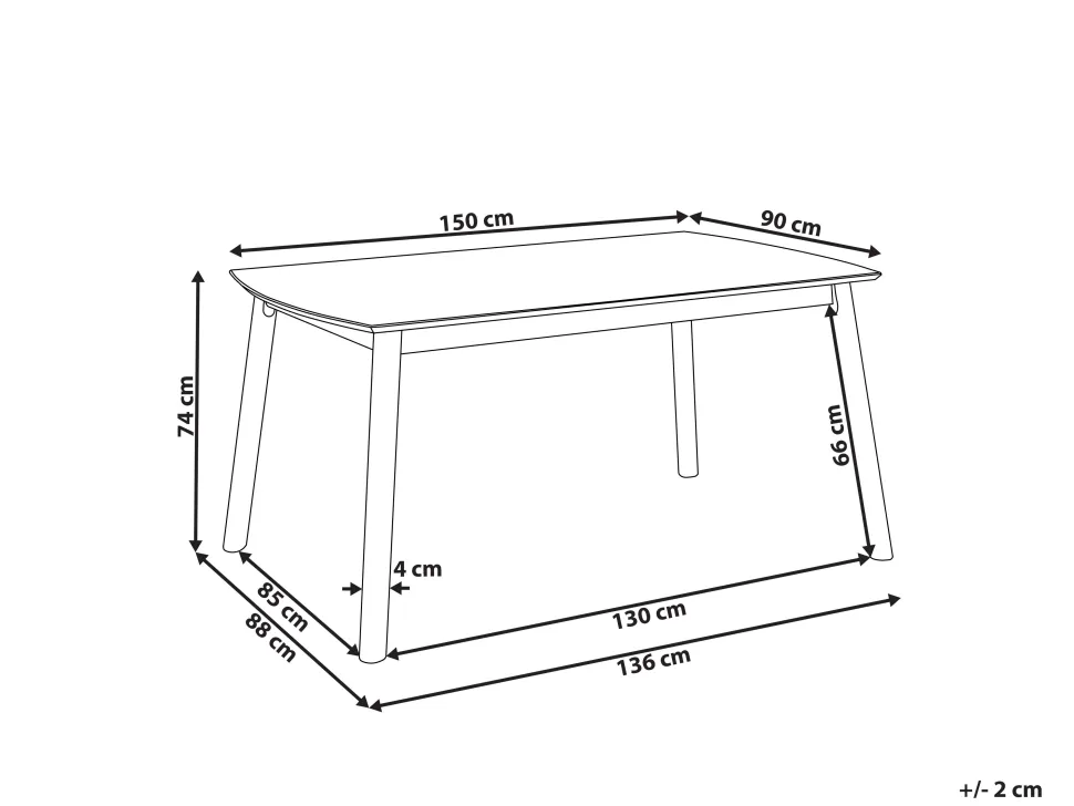 Beliani Ruokapoyta Tumma Puu 150 X 90 Cm Elba Discount