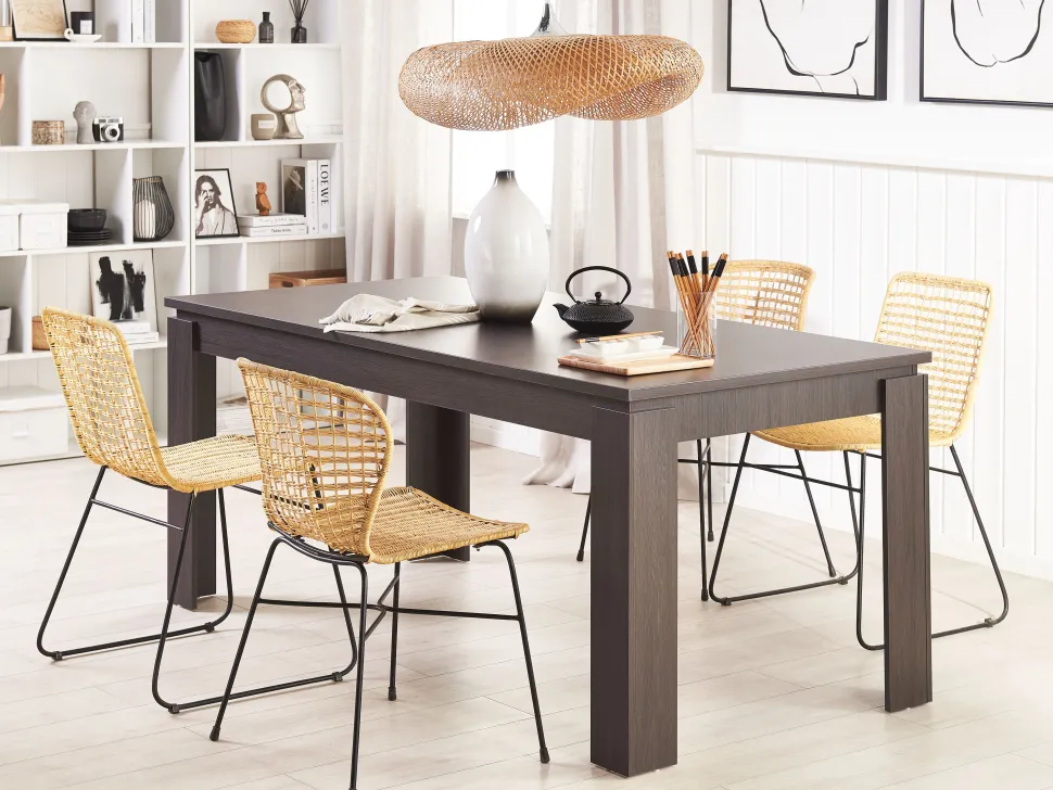 Beliani Ruokapoyta Tumma Puu 180 X 90 Cm Viton Cheap