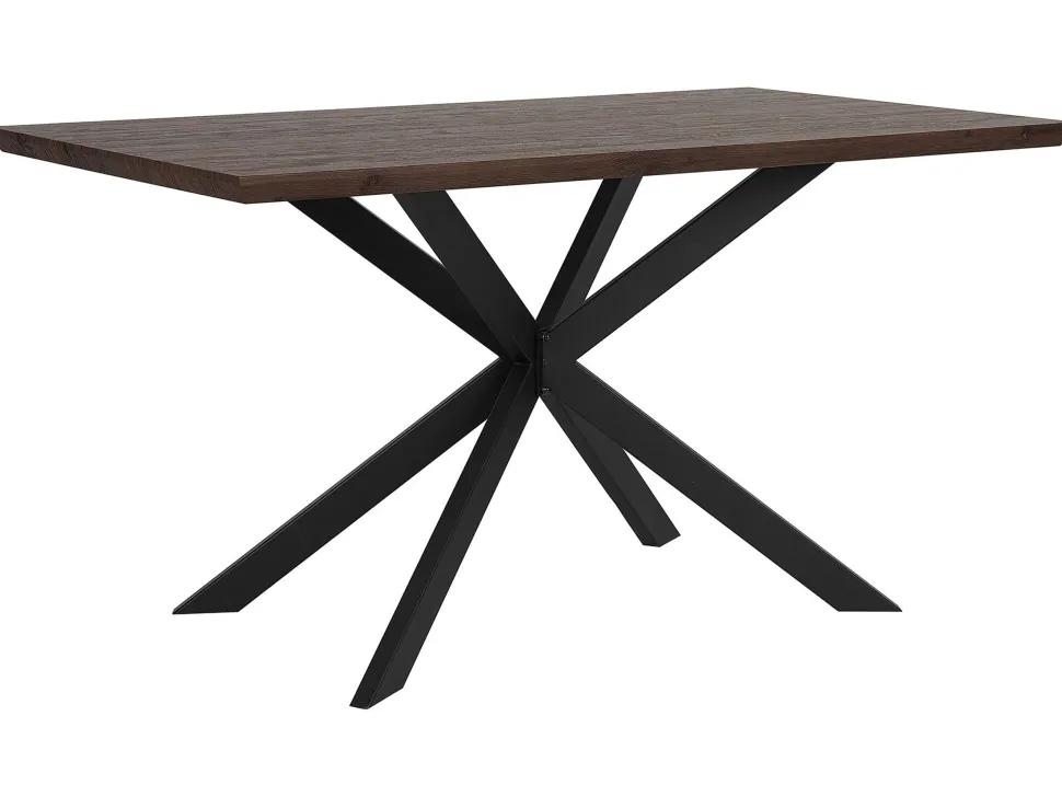 Beliani Ruokapoyta Tumma Puu/Musta 140 X 80 Cm Spectra Store