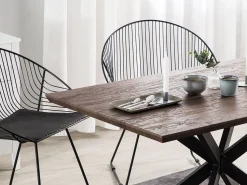 Beliani Ruokapoyta Tumma Puu/Musta 140 X 80 Cm Spectra Store