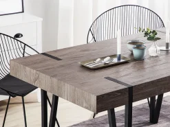 Beliani Ruokapoyta Tumma Puu/Musta 180 X 90 Cm Adena Cheap