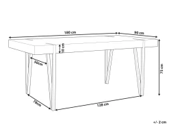 Beliani Ruokapoyta Tumma Puu/Musta 180 X 90 Cm Adena Cheap