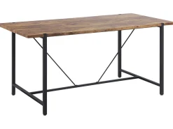 Beliani Ruokapoyta Tumma Puu/Musta 160 X 80 Cm Saritas Clearance