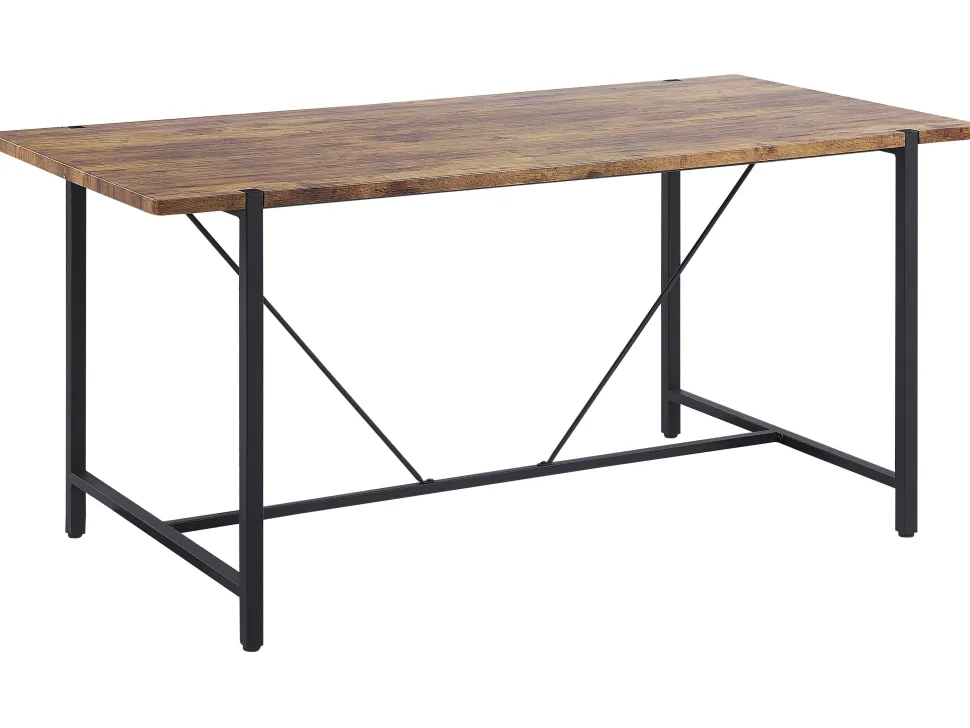 Beliani Ruokapoyta Tumma Puu/Musta 160 X 80 Cm Saritas Clearance