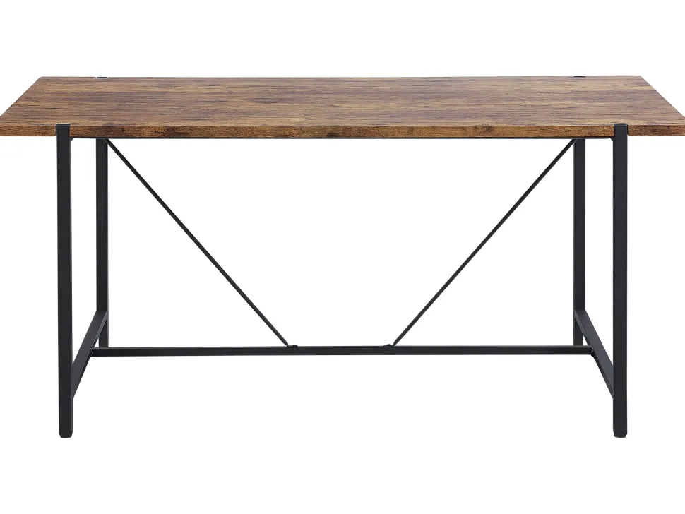 Beliani Ruokapoyta Tumma Puu/Musta 160 X 80 Cm Saritas Clearance