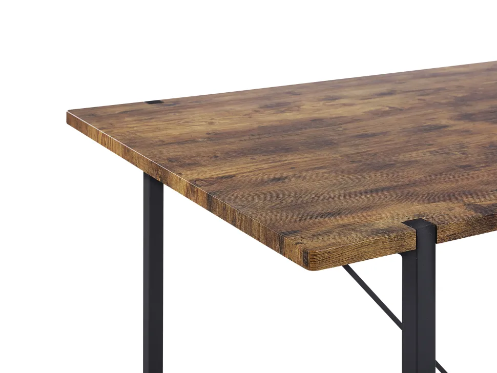 Beliani Ruokapoyta Tumma Puu/Musta 160 X 80 Cm Saritas Clearance