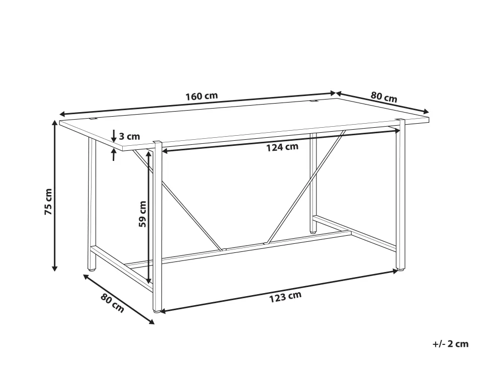 Beliani Ruokapoyta Tumma Puu/Musta 160 X 80 Cm Saritas Clearance