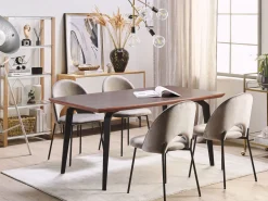 Beliani Ruokapoyta Tumma Puu/Musta 160 X 90 Cm Amares Best Sale