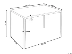 Beliani Ruokapoyta Vaalea Puu/Musta 120 X 80 Cm Newfield Discount