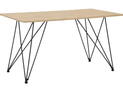 Beliani Ruokapoyta Vaalea Puu/Musta 140 X 80 Cm Kenton Best