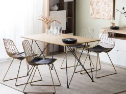 Beliani Ruokapoyta Vaalea Puu/Musta 140 X 80 Cm Kenton Best