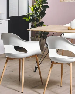 Beliani Ruokapoyta Vaalea Puu/Musta 140 X 80 Cm Kenton Best