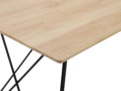 Beliani Ruokapoyta Vaalea Puu/Musta 140 X 80 Cm Kenton Best