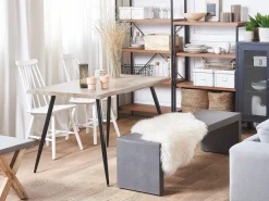 Beliani Ruokapoyta Vaalea Puu/Musta 120 X 80 Cm Luton Online