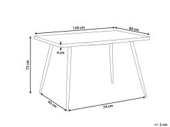 Beliani Ruokapoyta Vaalea Puu/Musta 120 X 80 Cm Luton Online