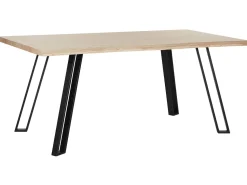 Beliani Ruokapoyta Vaalea Puu/Musta 180 X 90 Cm Graham Cheap