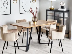 Beliani Ruokapoyta Vaalea Puu/Musta 140 X 80 Cm Upton Online