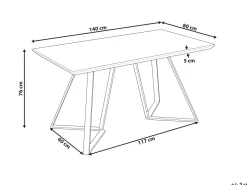 Beliani Ruokapoyta Vaalea Puu/Musta 140 X 80 Cm Upton Online