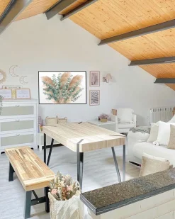 Beliani Ruokapoyta Vaalea Puu/Musta 130 X 80 Cm Cambell Outlet