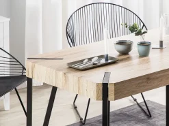 Beliani Ruokapoyta Vaalea Puu/Musta 130 X 80 Cm Cambell Outlet