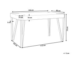 Beliani Ruokapoyta Vaalea Puu/Musta 130 X 80 Cm Cambell Outlet
