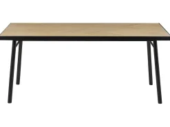 Beliani Ruokapoyta Vaalea Puu/Musta 180 X 90 Cm Ivorie Flash Sale