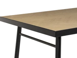 Beliani Ruokapoyta Vaalea Puu/Musta 180 X 90 Cm Ivorie Flash Sale