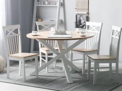 Beliani Ruokapoyta Vaalea Puu/Valkoinen 120 Cm Jacksonville Best